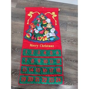 Pockets of Learning Christmas Advent Calendar Wall Hanging Plush Ornaments #S